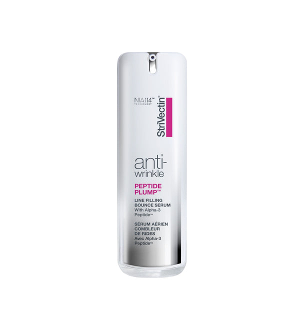 StriVectin anti-wrinkle serum bottle with award badge on a white background