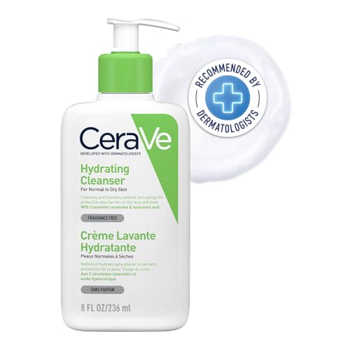 CeraVe Hydrating Cleanser, Daily Face & Body Wash for Dry Skin 8oz/236ml