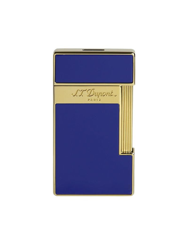 ST Dupont Slimmy Blue Lacquer Gold Lighter