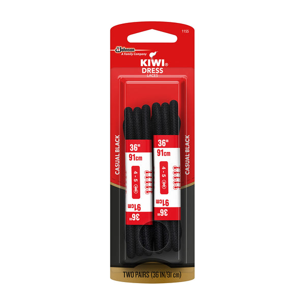 Kiwi Style Dress Laces 36 Inches 2 Pair Black