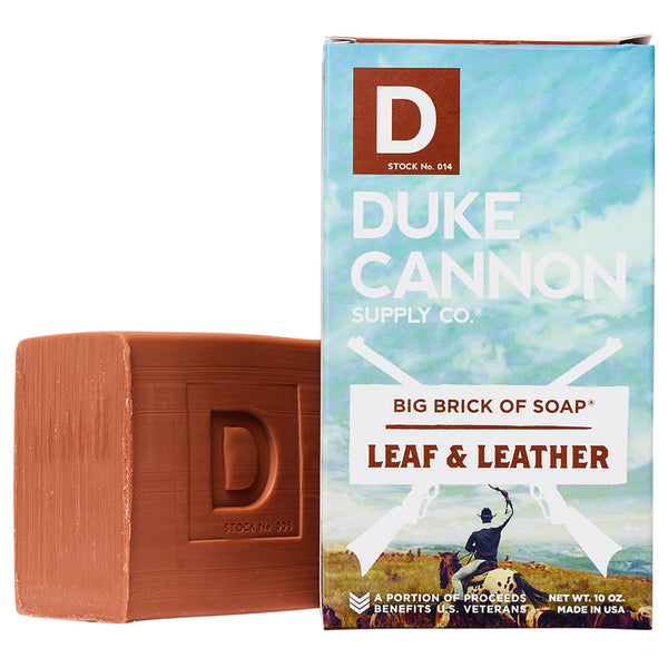 Duke Cannon Big Brick of Soap Leaf Leather, Superior Grade Men's Soap 10oz/283g