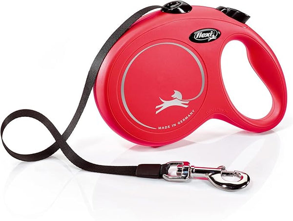 Flexi Classic Retractable Dog Leash 26ft Tape for Large Dogs Red 26ft