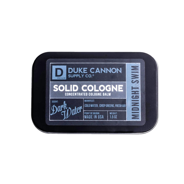Duke Cannon Solid Cologne Midnight Swim, Men's Cologne 1.5oz/45ml