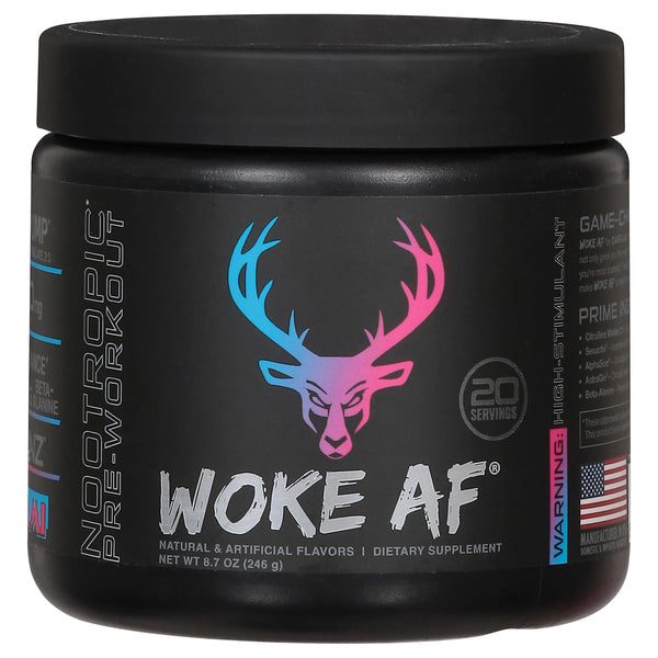 Bucked-Up Woke AF Pre-Workout Powder, Miami Flavor Supplement 8.7oz/246ml