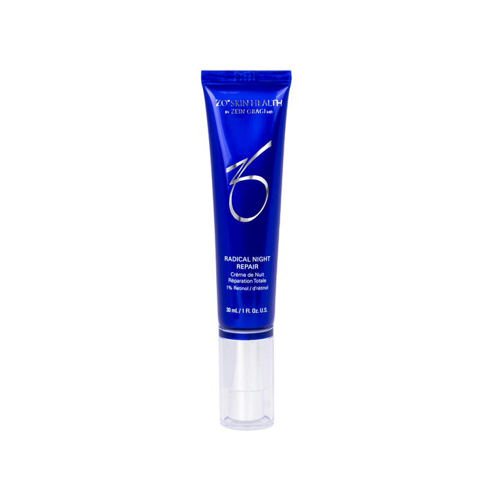 Blue skincare tube labeled