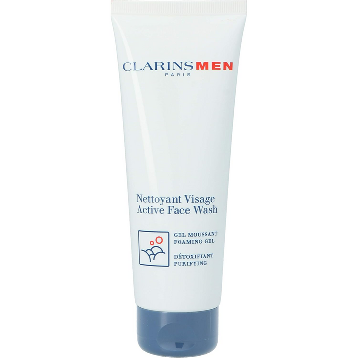 Clarins Men Active Face Wash tube on a white background