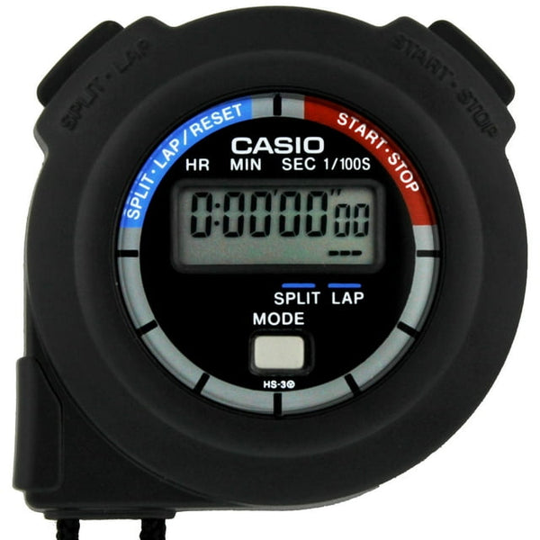 Casio HS-3V-1R Handheld Stopwatch Timer, 1/100 Sec Accuracy, Ideal for Sports