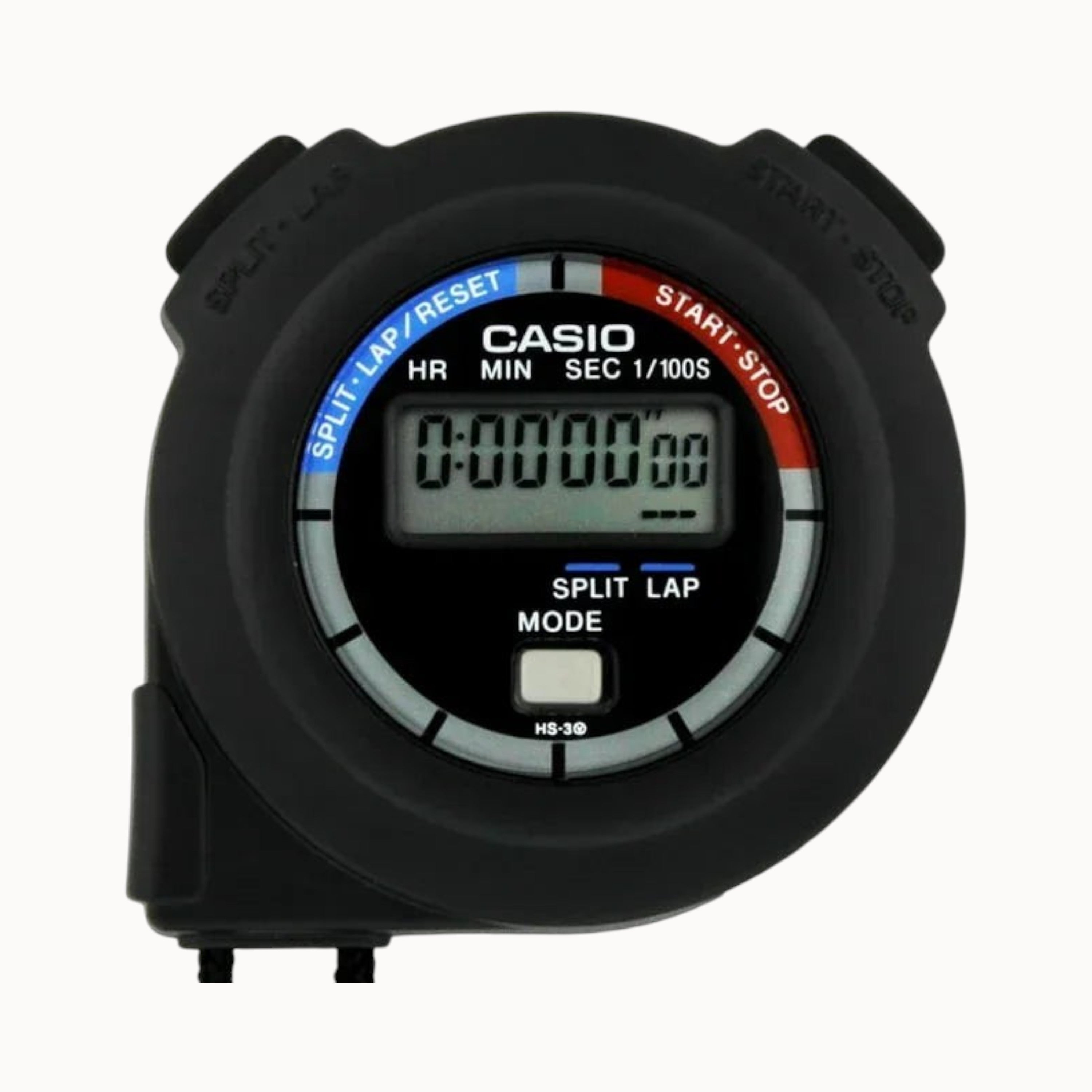 Casio HS-3V-1R Handheld Stopwatch Timer, 1/100 Sec Accuracy, Ideal for