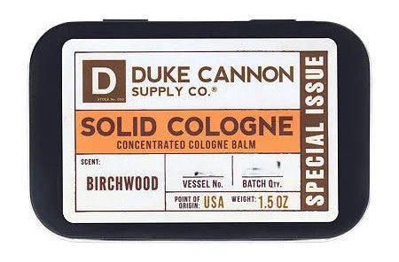 Duke Cannon Birchwood Solid Cologne Mens Travel Balm 1.5oz/44ml